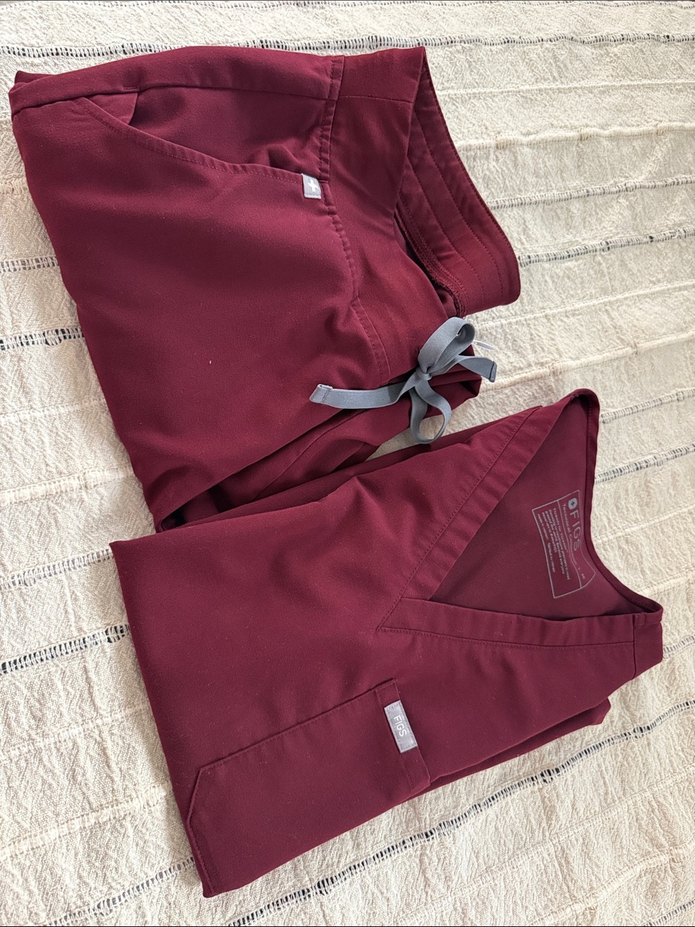 Figs Women's Track Pants & Joggers Set in Burgundy TopPO#1619 Bottom PO#1645